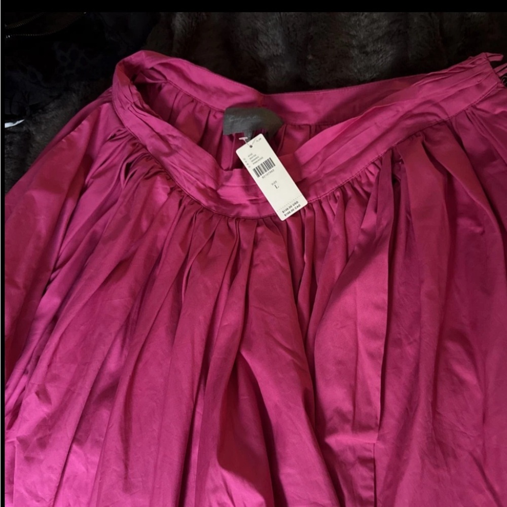 Anthropologie Bright Pink A-Line Skirt - Picture 2 of 2